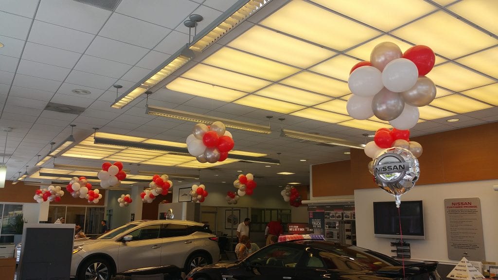 Nissan Car Dealership Balloon Decor for Ceiling