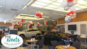 Nissan Car Dealership ceiling decorations