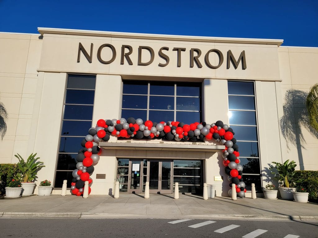 Nordstrom International Mall Tampa Balloon Decor Display on building organic build scaled