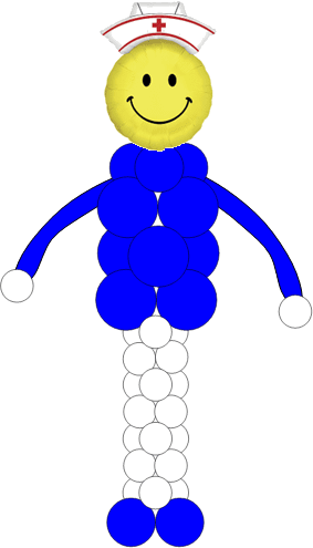 Clip Art of Balloon Column Nurse