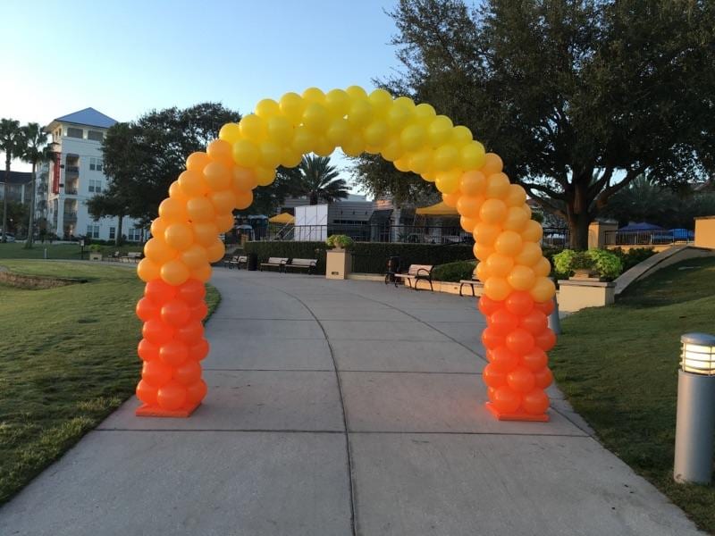 Ombre Balloon Arch Orange to Yellow Color