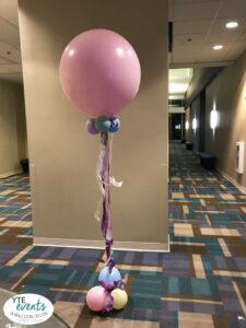 Pastel Balloon Decor Helium round with decorative ribbon decor