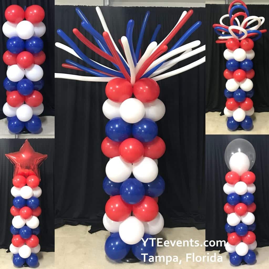 Patriotic Balloon Column Topper Choices YTE