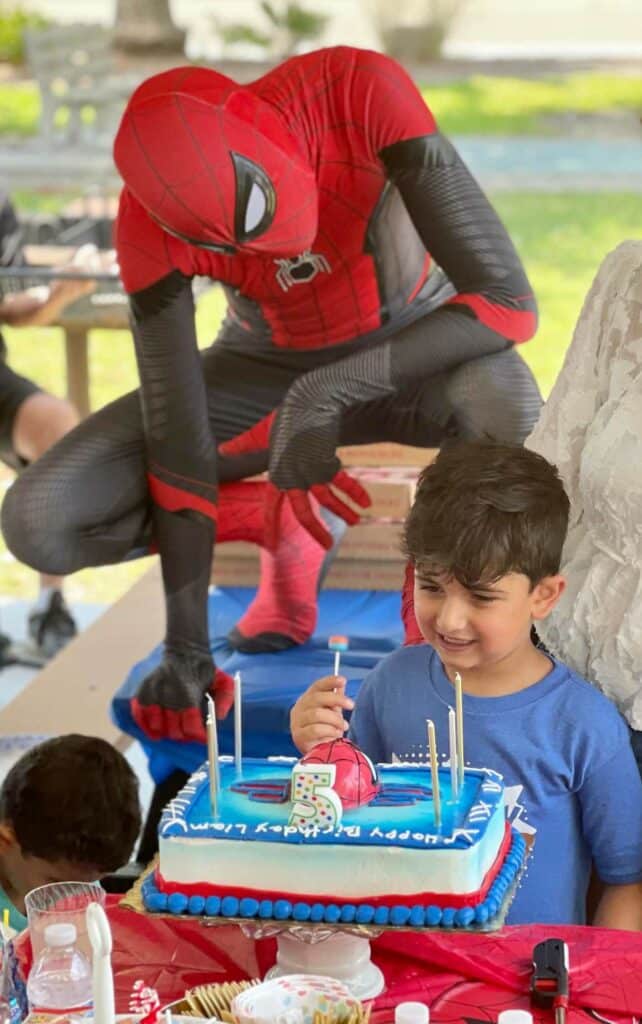 Private party Birthday Event for 5 year old with spiderman icon