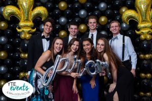 Prom Balloon Decoration and photo backdrops