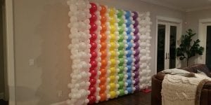 Rainbow Balloon Wall for Birthday Party in Private Home in Tampa Florida