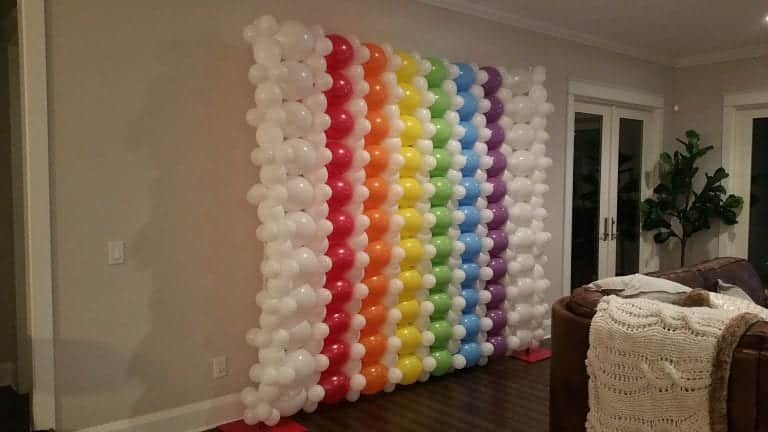 Rainbow Balloon Wall Backdrop for Baby Party Backdrop