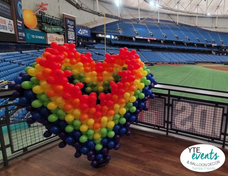 Tampa Bay Rays receive a sculpture balloon heart for Pride event