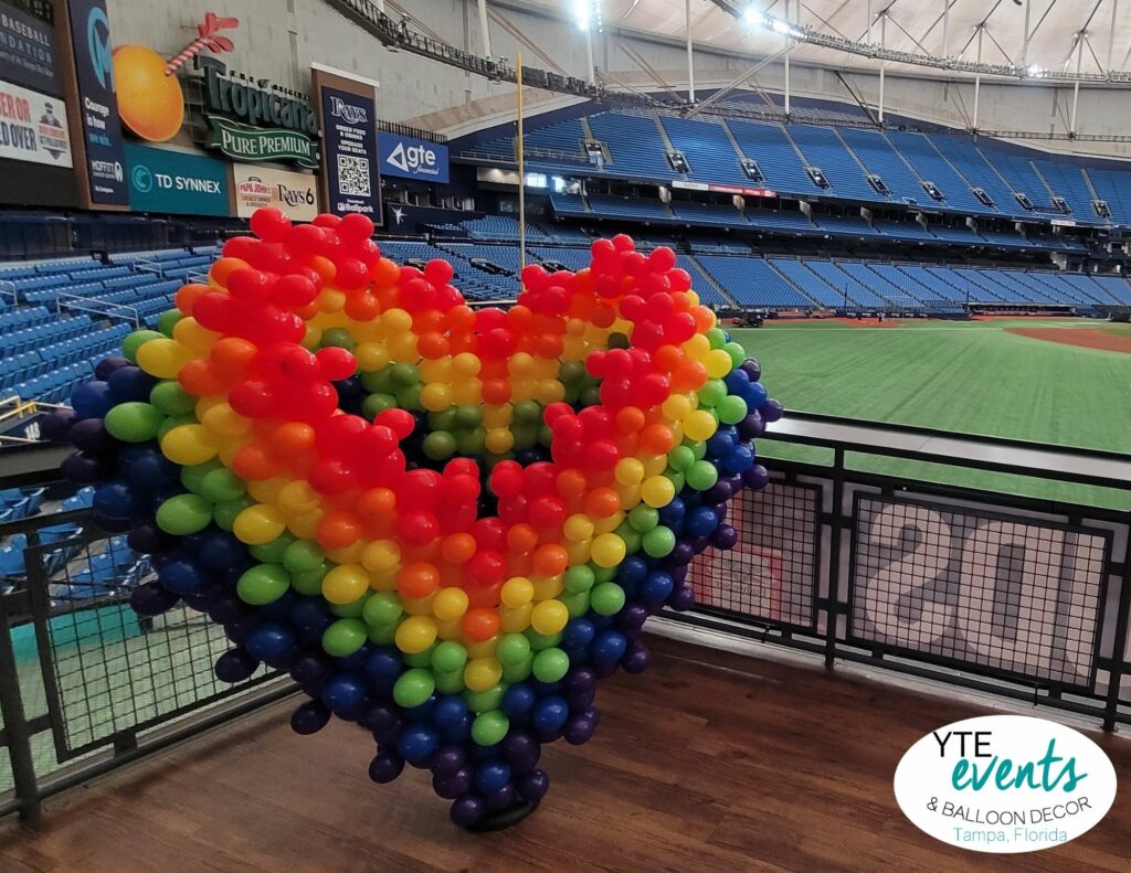 Tampa Bay Rays rainbow Heart balloon sculpture