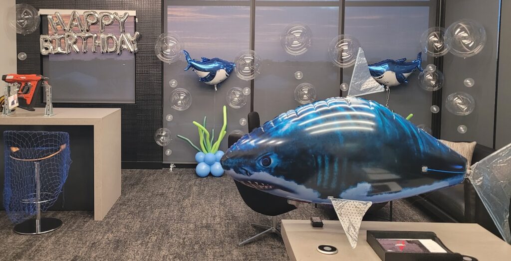 Shark Balloon Display for Corporate Office