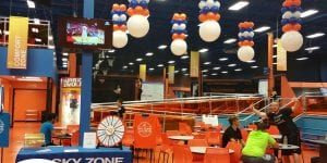 Sky Zone Balloon Decor Ceiling Orange Blue