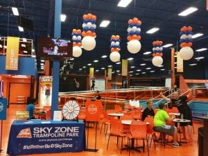 Sky Zone Ceiling Balloon Decor for Grand Opening Event