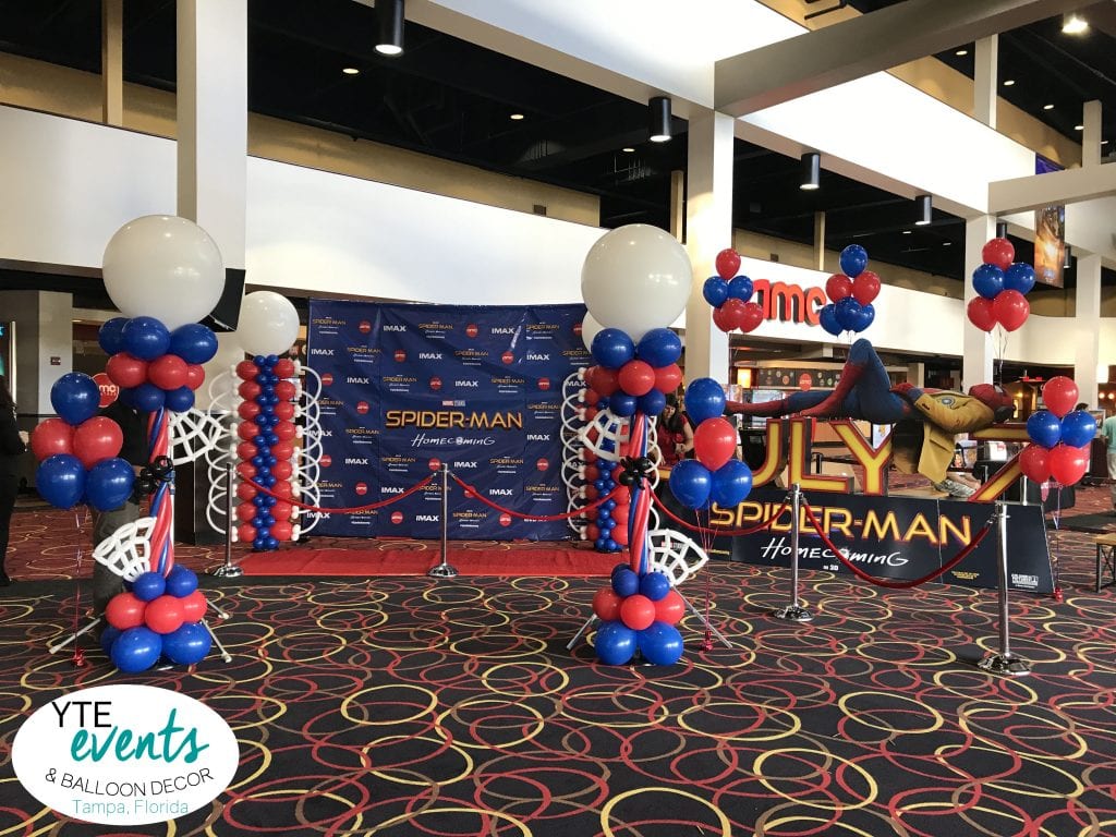 Spiderman Premier balloon decorations for AMC Vetrans 24