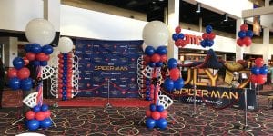 Spiderman Premier balloon decorations for AMC Vetrans 24