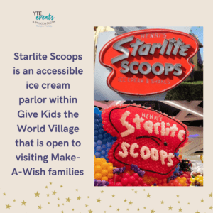 Starlite scoops made out of red and white balloons for give kids the world village