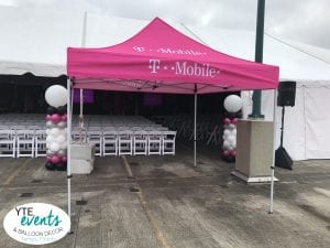 T Mobile balloon column decorations for event