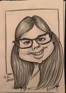 Tampa Caricature Artist sketch located in Hunters Green scaled