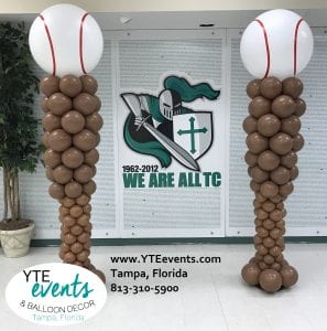 Tampa Catholic School Baseball Balloon Columns 1