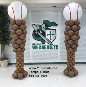 Tampa Catholic School Baseball Balloon Columns