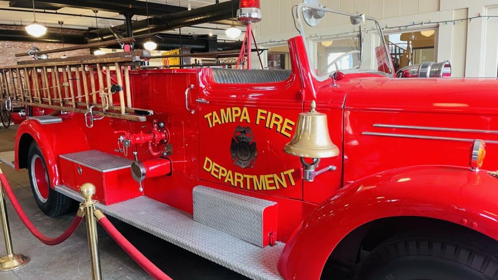 Red Fire Truck at Tampa Firefighters Museum - YTE Events and Balloon Decor