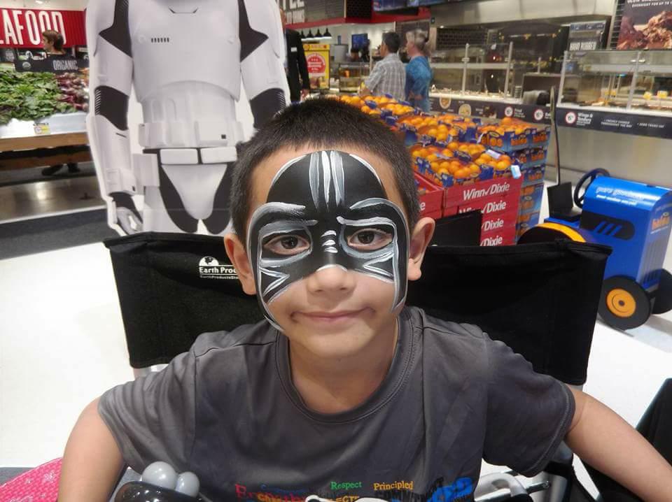 Themed face painting stormtrooper star wars