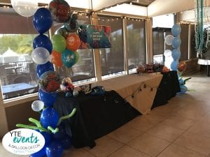 Under the sea balloon columns and bouquets