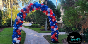 A balloon arch for any patriotic theme.