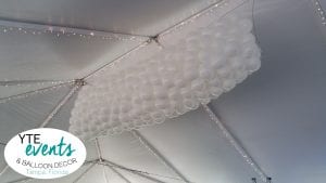 White Balloon Drop in Tent 1