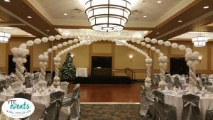 Winter wonderland dance floor decorations for corporate christmas party
