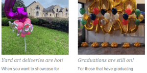 Yard Deliveries and Graduation Events