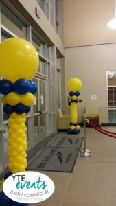 Yellow Balloon Columns to greet guests for grand opening of LAFitness Tampa