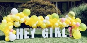 Yellow drive by balloon baby shower theme lemon organic decor scaled