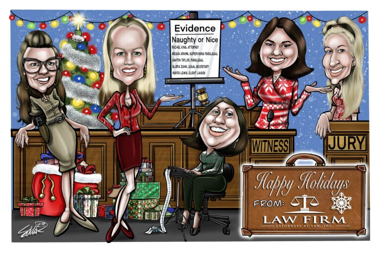 Stand Out This Holiday Season with a Custom Caricature Holiday Card for Your Business