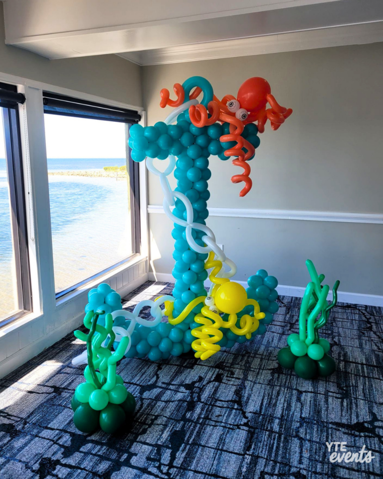 cartoon octopus anchor nautical balloon decor summer beachy sea theme with logo