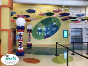 entrance balloon decorations for museum tampa columns