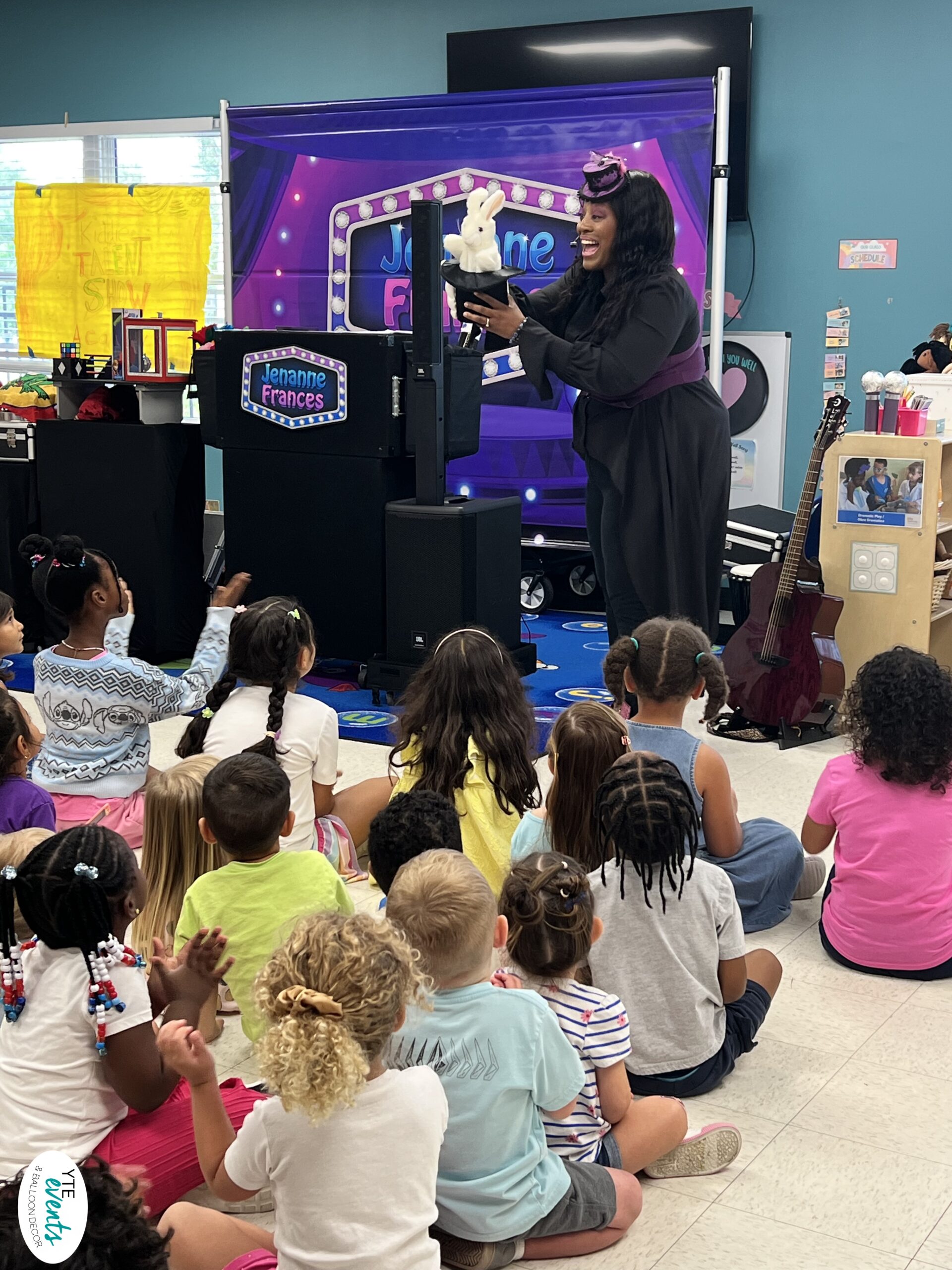 kids excited about talent show magic puppet show