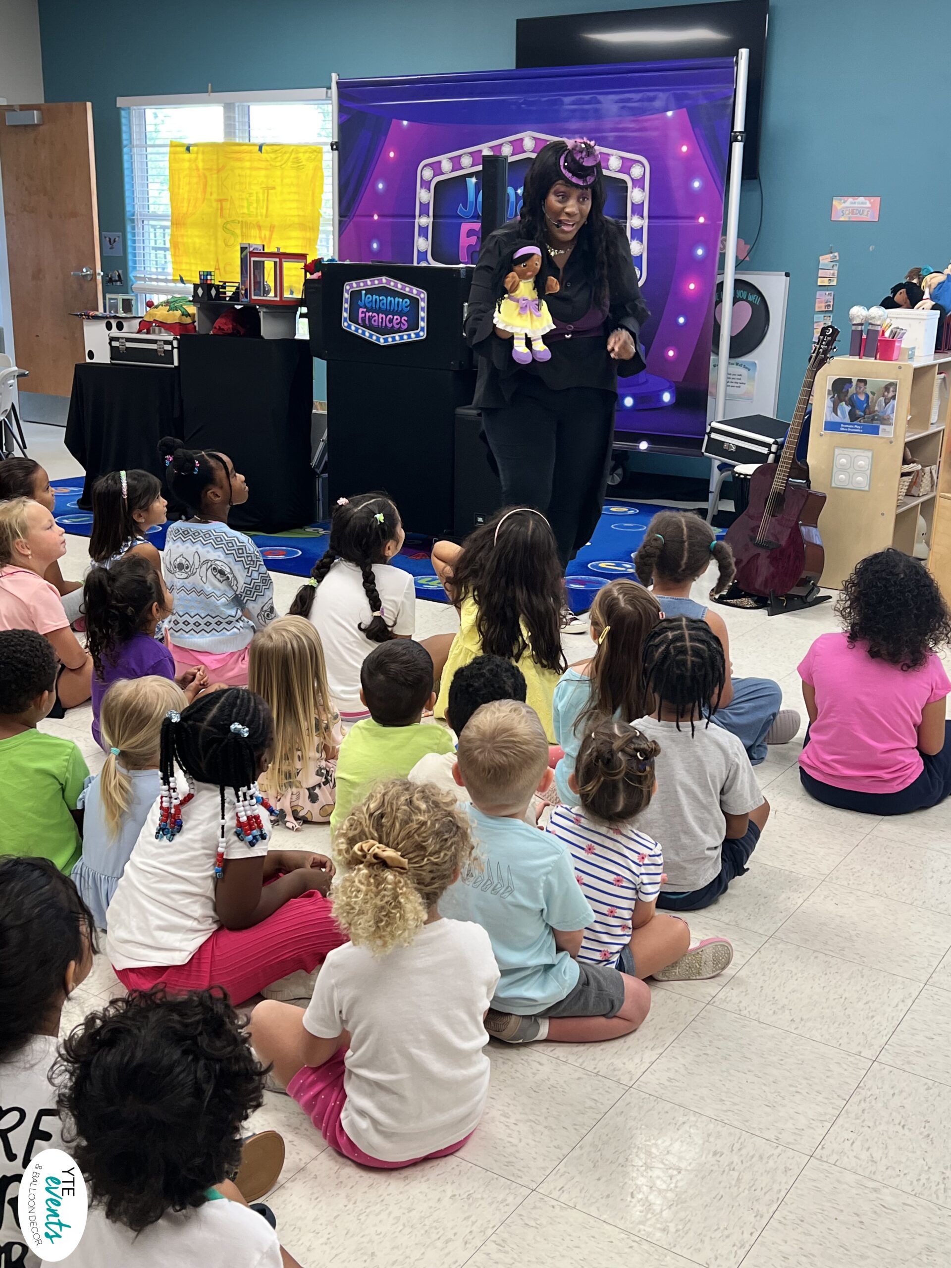 kids excited about talent show magic puppet show