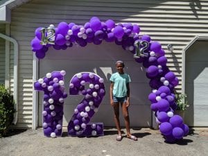 marquee number 12 balloon decor purple with organic backdrop organic arch for girl