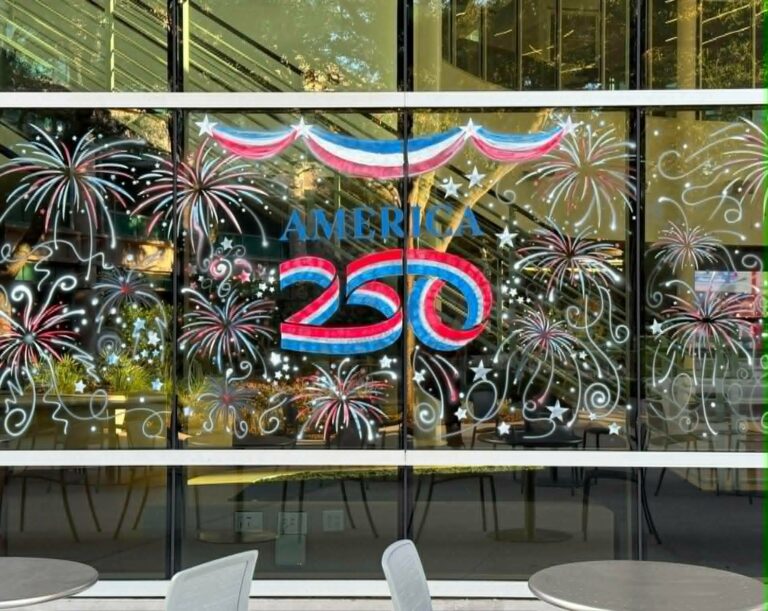 patriotic event window art americas 250 birthday