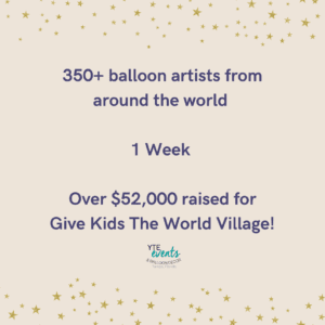 summary give kids the world fundraiser balloon wonderland 1 week 350+ balloon artists $52k raised
