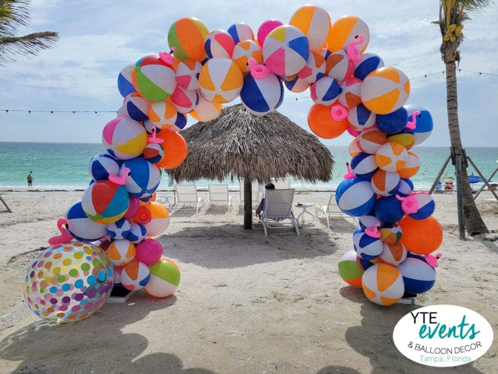 swimming pool event balloon design consisting of floaties South Westshore YTEevents scaled