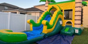 wet dry combo slide bounce house for events